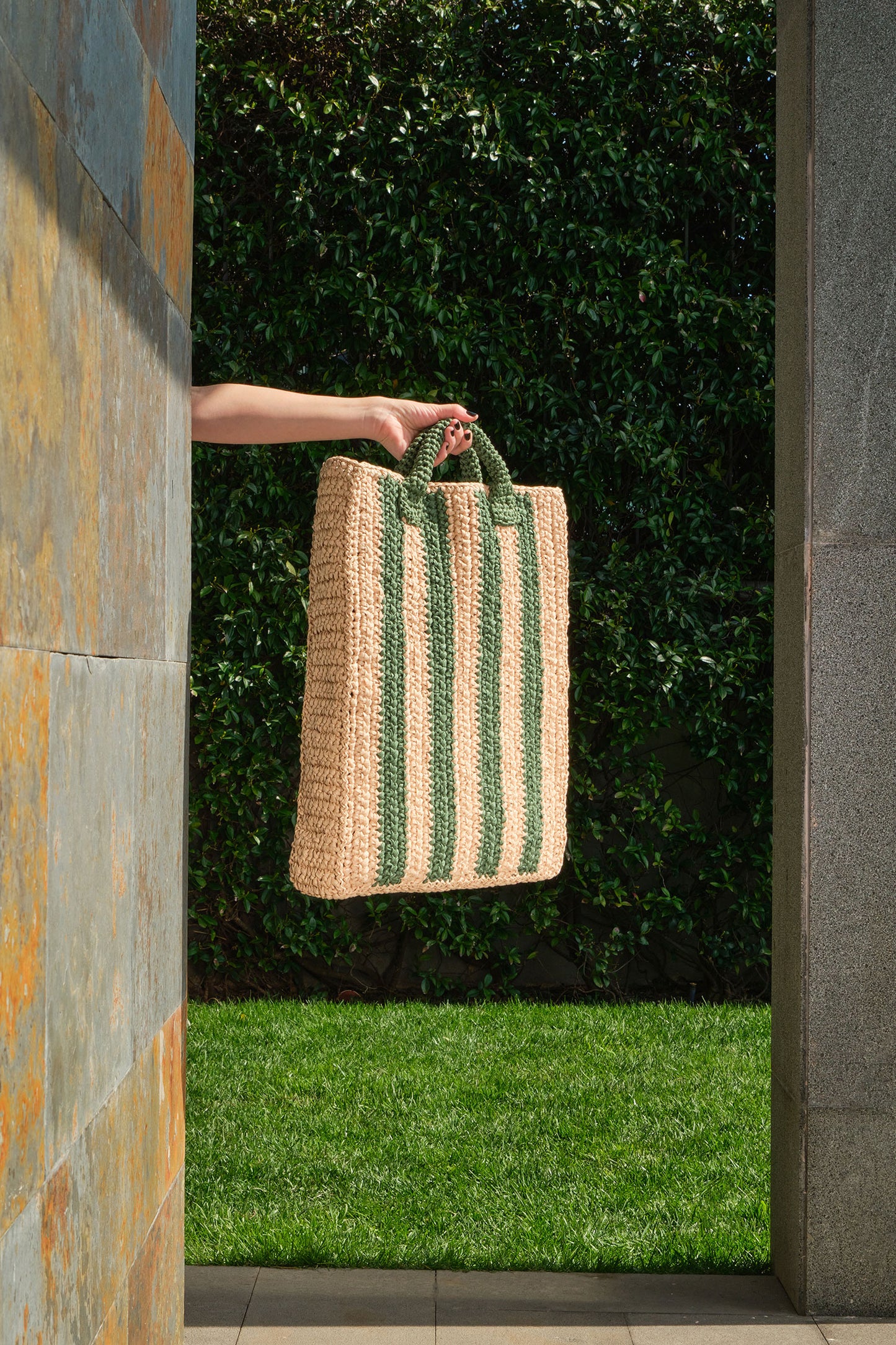 Stripy Beige/Green